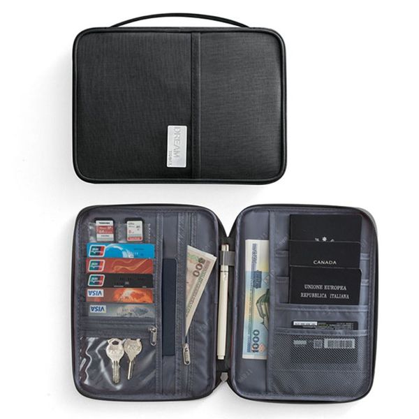 

portable nylon passport holder id case travel wallet cover, Red;black