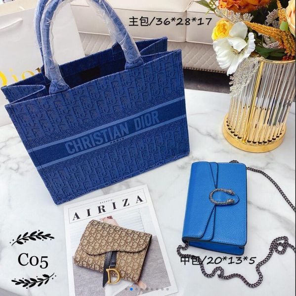 

2020 ladies shoulder bag elegant wild messenger bag backpack women's elegant canvas handbag three-piece chain bag backpack