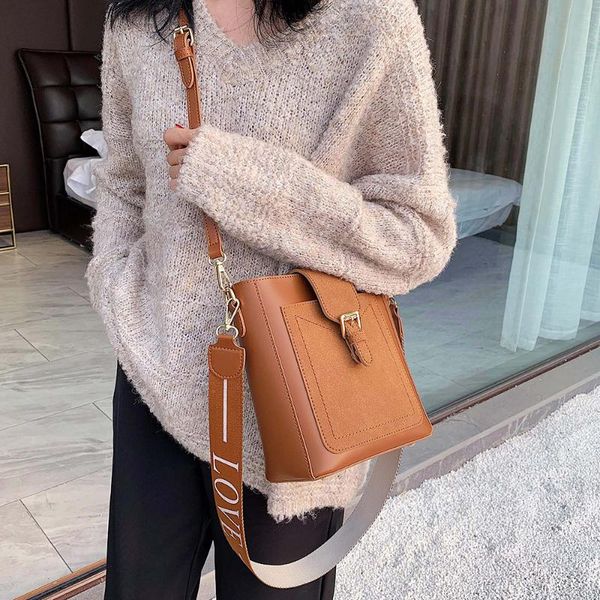 

fashion bucket bag women leather messenger handbag shoulder female bag crossbody ladies handbag famous new