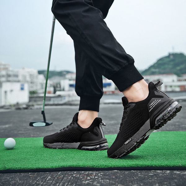 

new summer golf shoes men breathable mesh golf sneakers spikeless size 39-47 anti slip athletic shoes men luxury sport sneakers