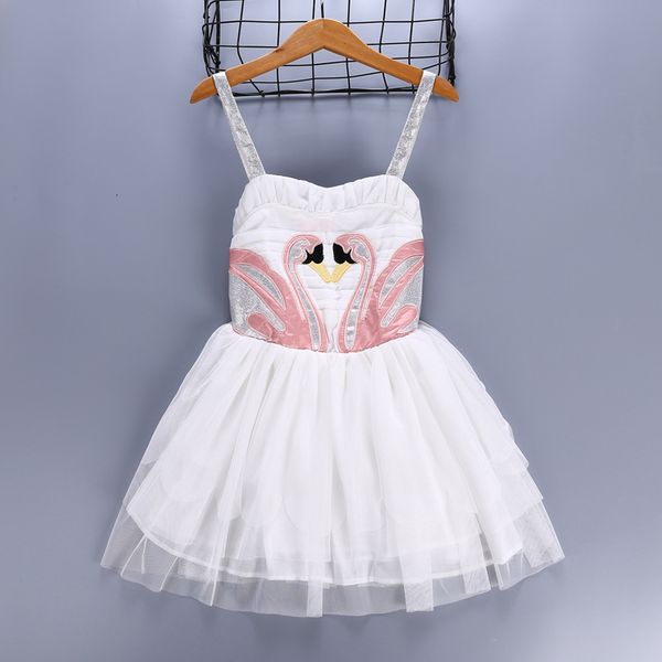 

baby girls swan wings dress children suspender princess dresses 2019 summer boutique kids perform dress clothing high quality, Red;yellow