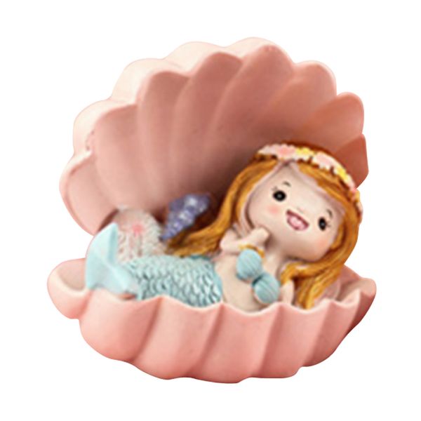 

lovely resin mermaid on conch figurine table shelf garden decor