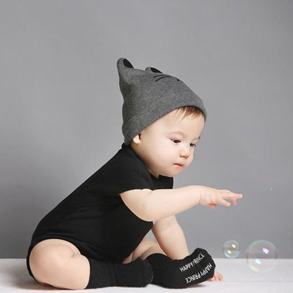 

children cartoon cat shape hat winter heat knitted wool soft hat, Yellow