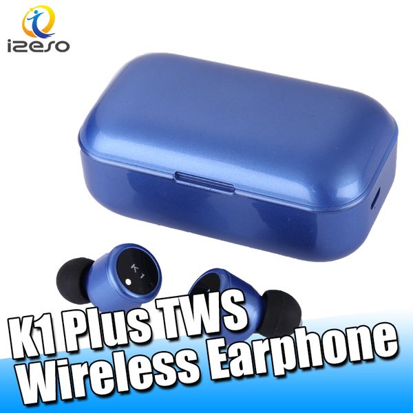 

Smart Voice Prompt Wireless K1Plus TWS Bluetooth Headphones Earbuds Flash Charge Reduce Wind Noise Headphone with Charging Case izeso