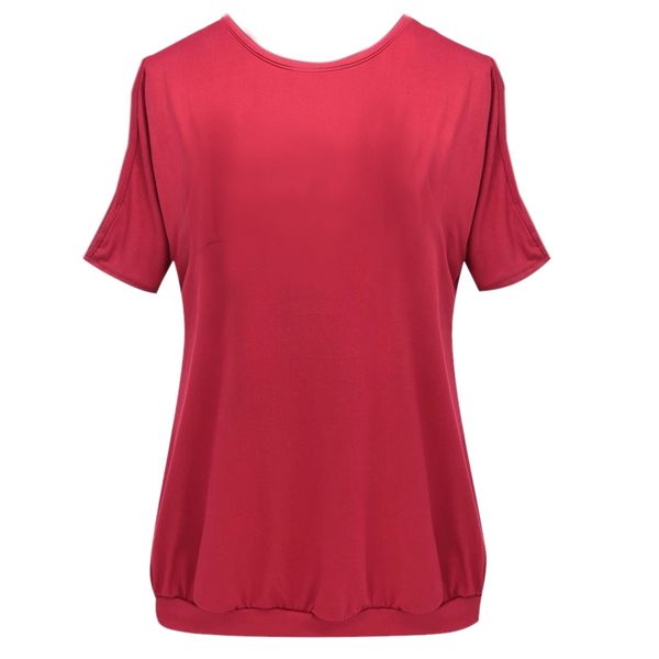 

fashion-womens summer shor sleeve casual loose t shirt, White