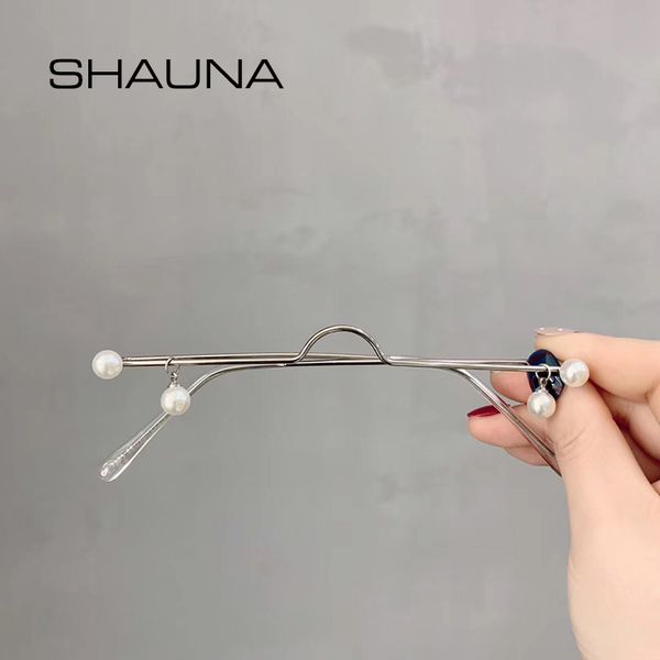 

wholesale-shauna simple pearl pendant no lens decorative eyeglsses frame, Black