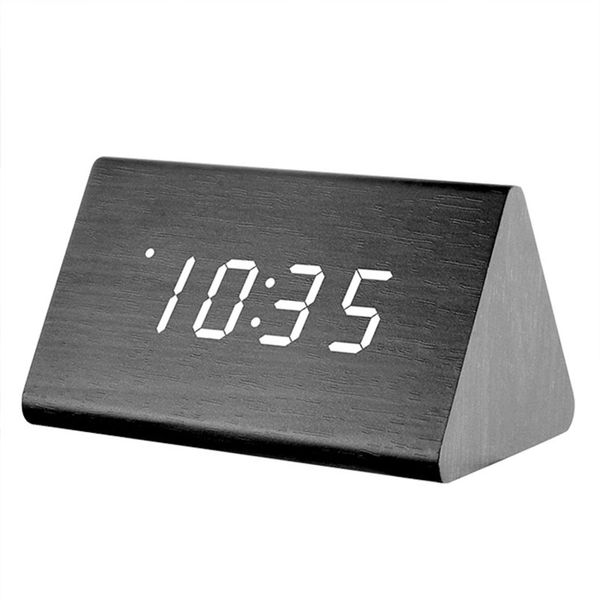 

creative voice control intelligent wooden clock mini fashion luminous electronic alarm clock multi-function