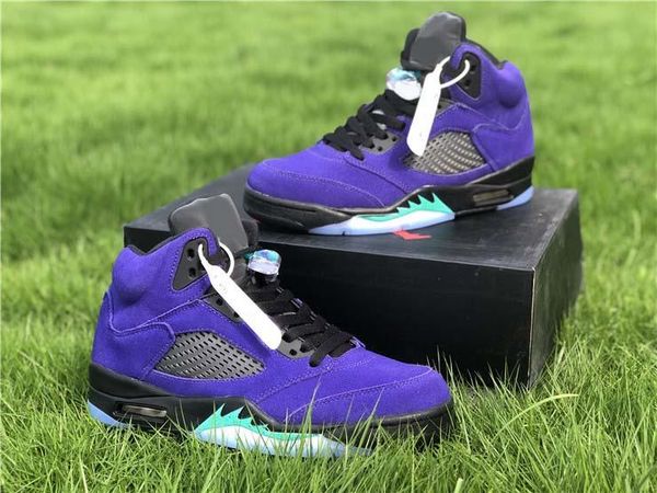 

новые top air аутентичные 5 alternate винограда мужчины баскетбол обувь 5s grape ice black clear new emerald замша man спорт кроссовки 13602