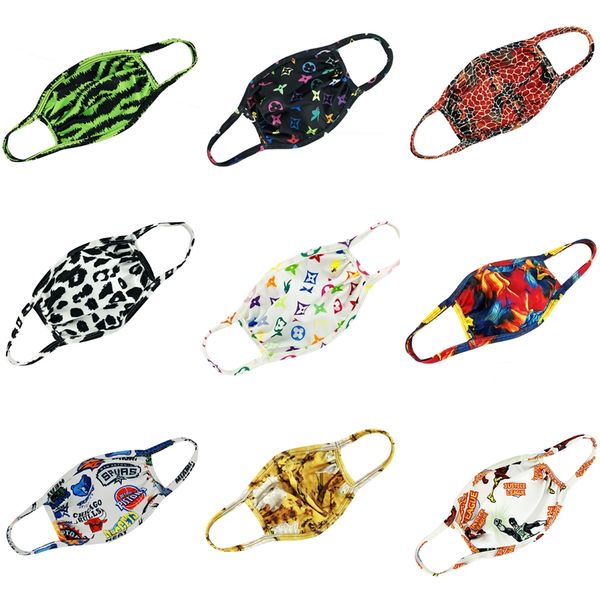 

face mask designer printed mouth masks 3 layers non woven dust waterproof soft a 1 1pcs breathable reusable #782, Black