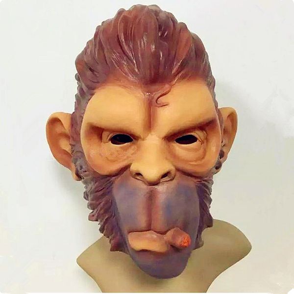 

top grade забавные кражи животных авто v маска гориллы латекс harley beast knight маски шимпанзе худ обезьяна латекс тушь для хэллоуина