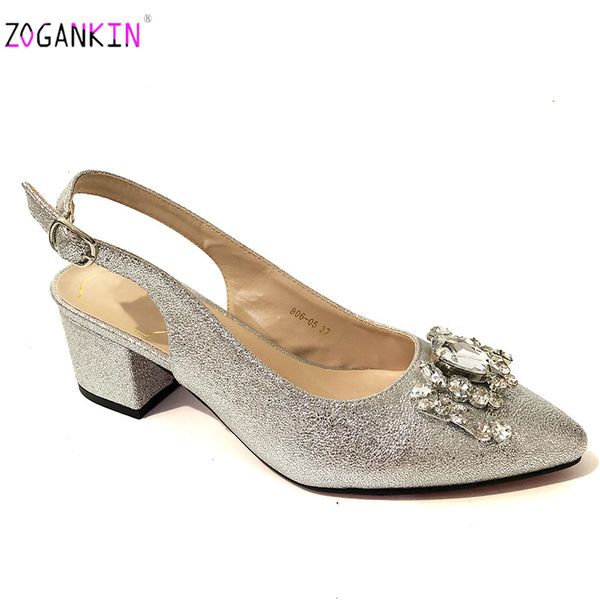 

italian nigerian low heels pointed toe party shoes without bag set silver fashion sandals wedding african shoes women pumps, Black