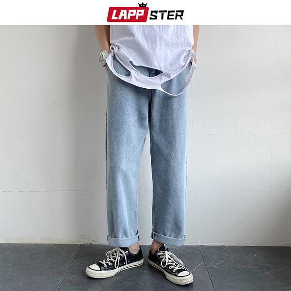 

men's jeans lappster summer harajuku ripped mens 2021 harem pants korean fashions blue denim male hip hop baggy straight