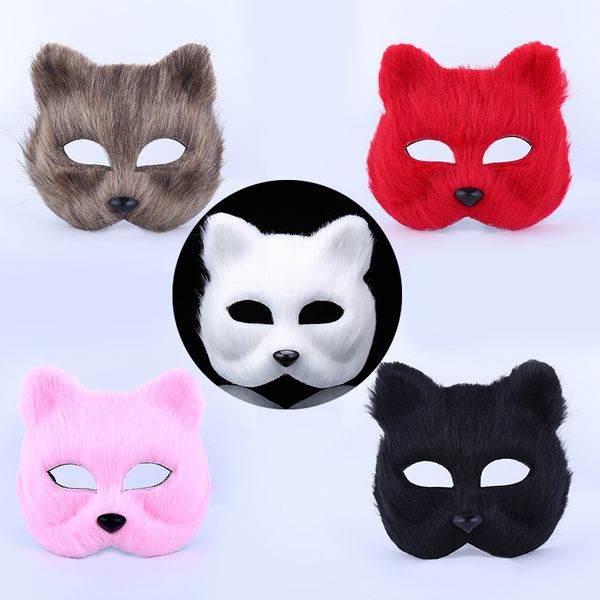 

fox fur mask women masquerade party mask fashion fox half animal mask fox cosplay dance masks plush toys dh0126