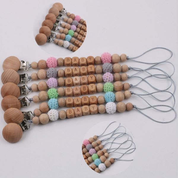 

personalized name handmade silicone pacifier eco-friendly holder safe chain baby chains teether teething clips pacifier chain