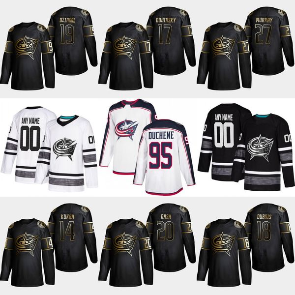 

17 Dubinsky 2019 Gold Black Columbus Blue Jackets 20 Riley Nash 27 Ryan Murray 19 Ryan Dzingel 18 Pierre-Luc Dubois 14 Dean Kukan Jersey