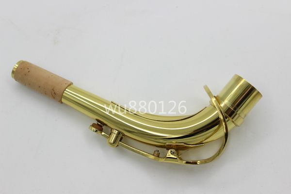 Neue Messing Gold Lack Alto Saxophon Bend Neck Hohe Qualität Saxophon Stecker Musikinstrument Zubehör Kostenloser Versand