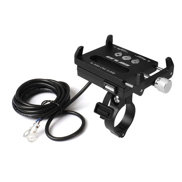 

sews-gub universal aluminum alloy motorcycle mount cell phone holder usb charger bicycle phone holder for iphone x 8 7 usb fas