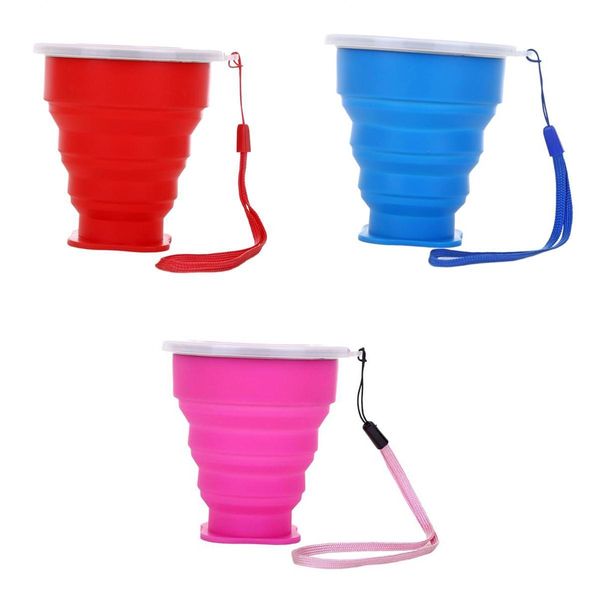 

3pcs foldable silicone travel coffee tea mugs hiking camping drink cups
