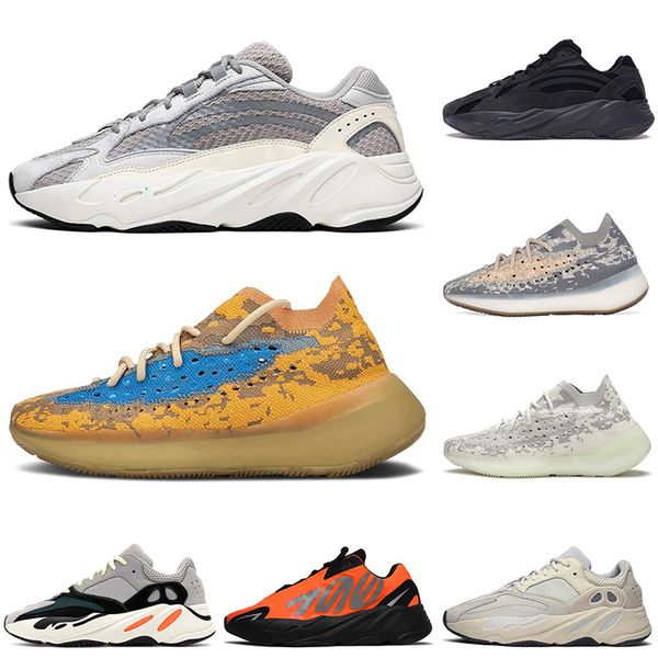 

3m reflection static blue oat trainers kanye west 700 mens running shoes triple black orange magnet alien sport shoes trainers runner 36-45, White;red
