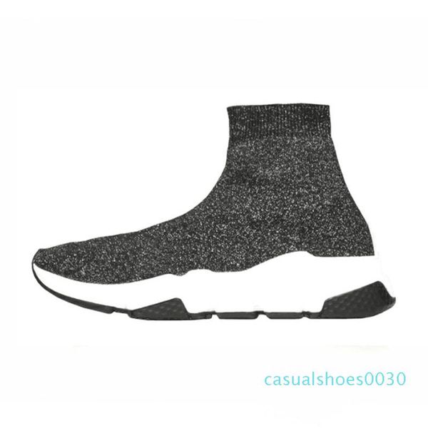 

2020 paris speed trainers knit sock shoe original luxury designer mens womens sneakers high casual shoes c30, Black
