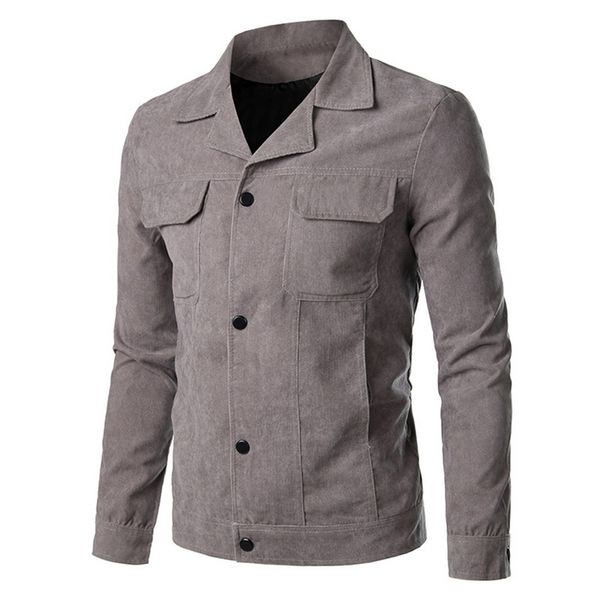 

2019 осень зима мужчины тренчкот тонкий фитнес повседневные куртки отложной воротник однобортный карманы одежда для мужчин, Tan;black