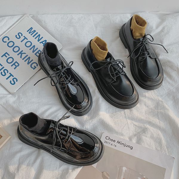 

shoes woman 2019 oxfords women's female footwear black flats casual sneaker modis british style all-match round toe autumn new