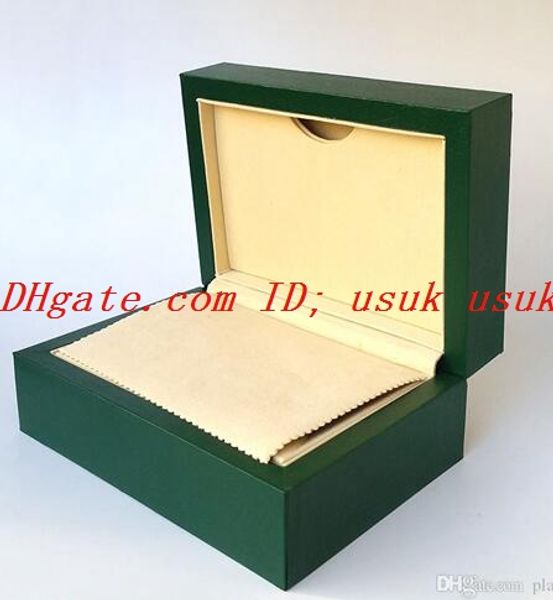 Orologio di lusso di qualità eccellente Nuovo di zecca Scatola originale verde Documenti Orologi regalo da uomo Scatole Borsa in pelle Carta 0,8 kg per scatola di orologi in legno