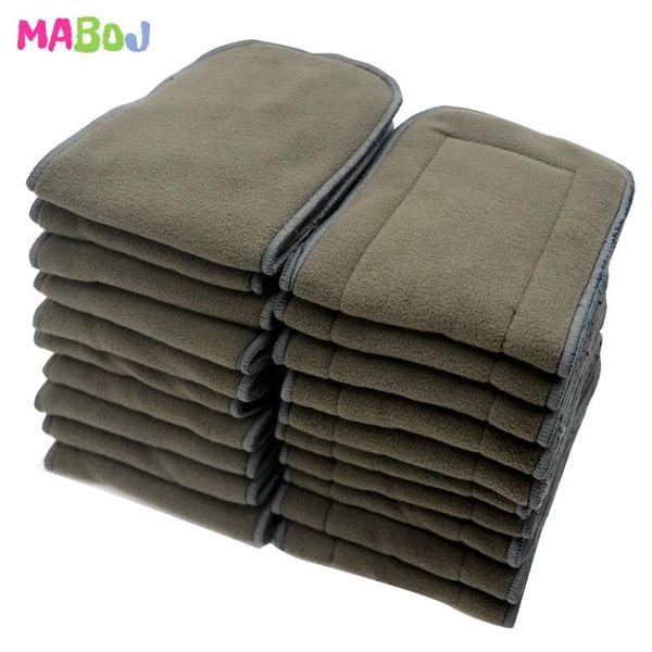

maboj 10pcs reusable washable inserts boosters liners pocket cloth nappy diaper microfibre bamboo charcoal insert 4 layer new