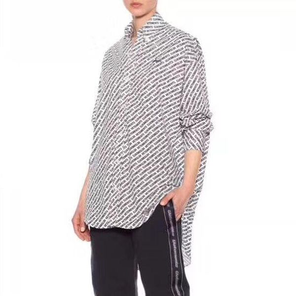 

vetements logo shirt sun protection clothing men women luxury fashion long sleeve casual shirts vintage street t shirt oversize hfymcs004, White;black