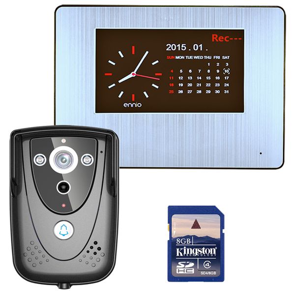 

Lenvii t 701 touch creen 7inche video door phone with 8gb d memory card recording