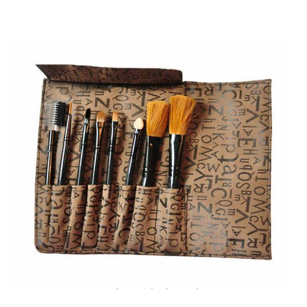 

makeup brush set professional blush powder foundation eyebrow eyeshadow lip blending make up brush cosmetic tools with bag 8pcs/lot rra1333