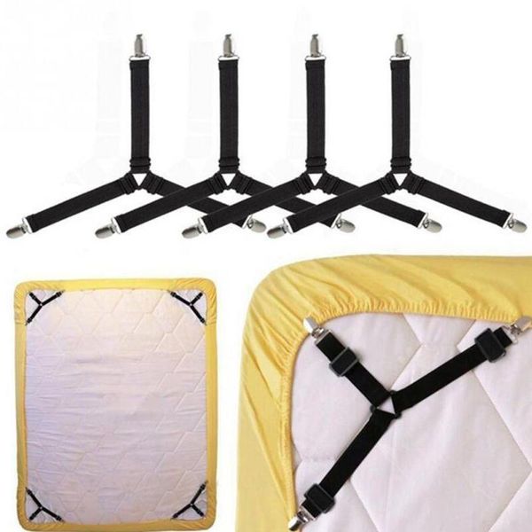 

4pcs/lot adjustable bed sheet clips cover grippers holder mattress duvet blanket fastener straps fixing slip-resistant belt
