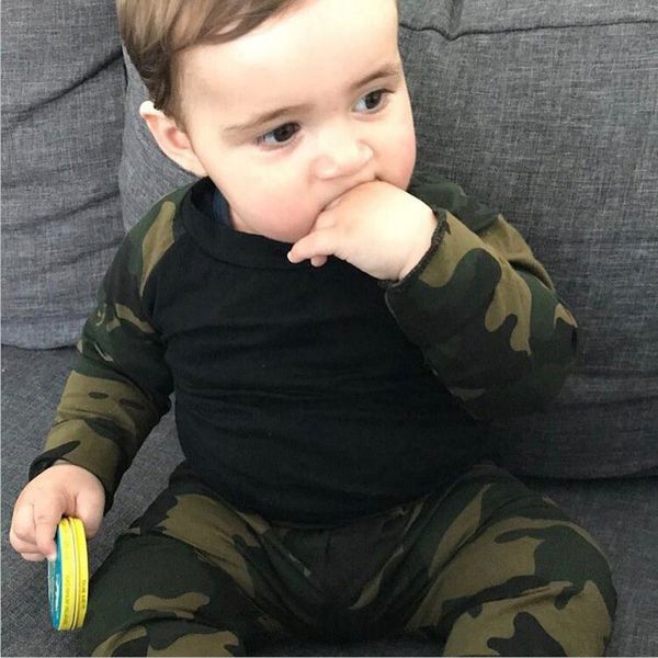 

new born baby girl clothes set camouflage t-shirt +pants outfits 2pcs set winter baby clothing conjunto infantil, White