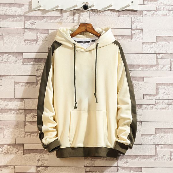 

men's hoodie sweatshirt harajuku boys sports casual fashion patchwork hoodie long sleeves hooded streetwear sudadera hombre, Black