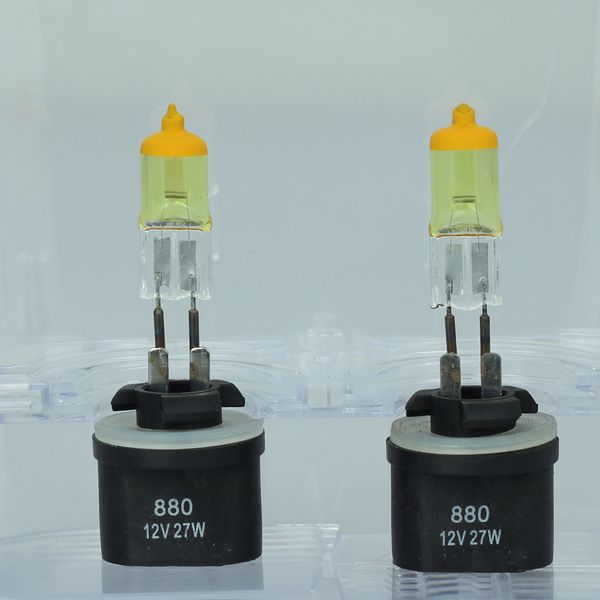 

2 x 880 h27w/1 12v 3000k 55w golden yellow auto car hod bulbs lamps ultra upgrade