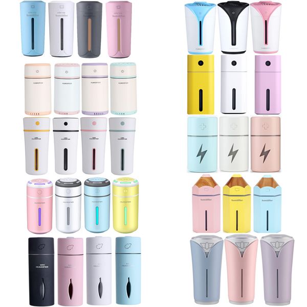 

aroma essential oil diffuser mini cup leaf square d pull humidifier air purifier led light usb car air freshener dhl 20 pcs/lot