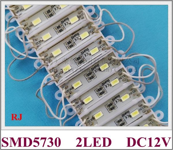 36mm*9mm SMD 5730 LED-Modul Werbelichtmodul DC12V 2LED 0,6W 60lm wasserdicht hochhell CE 2016 NEUER Stil