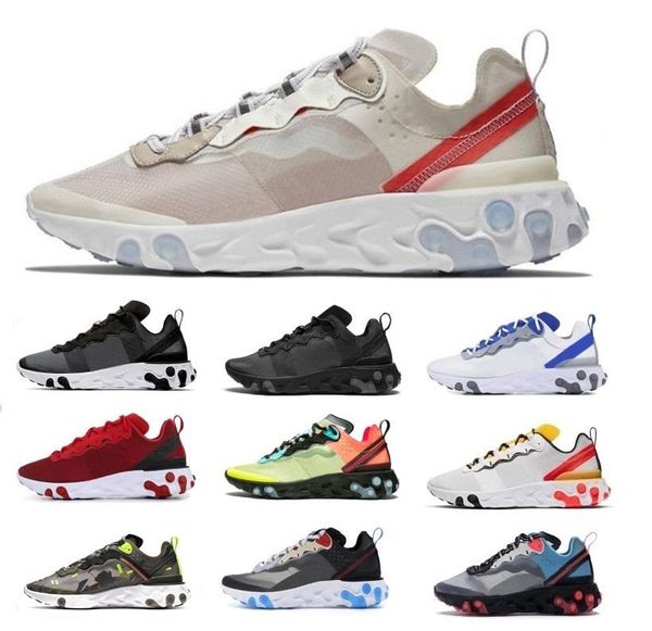 

2020 react element 87 55 mens designer shoes men women casual light bone triple black royal solar team color zapatos sports sneakers 36-45