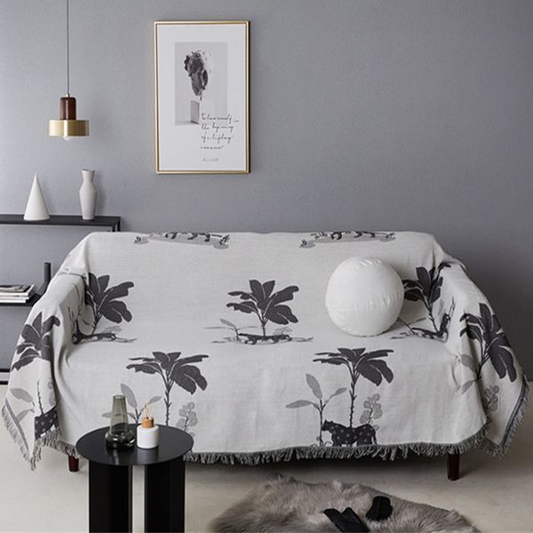

nordic throw blanket multifunction jungle leopard decorative slipcover cobertor sofa bed non-slip stitching 2 sides blankets