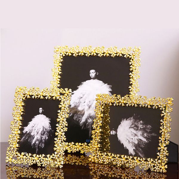 

european style luxury floral metal frame living room bedroom deskdecoration modern home decoration accessories high-endgifts