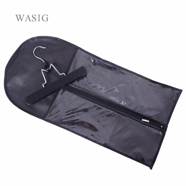 

hair extensions carrier storage non-woven suit case bag package with wooden hanger for virgin hair weft & clip in extension