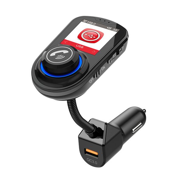 

car wireless fm transmitter 1.8inch hd color screen hands-bluetooth5.0 mp3 player phone charging
