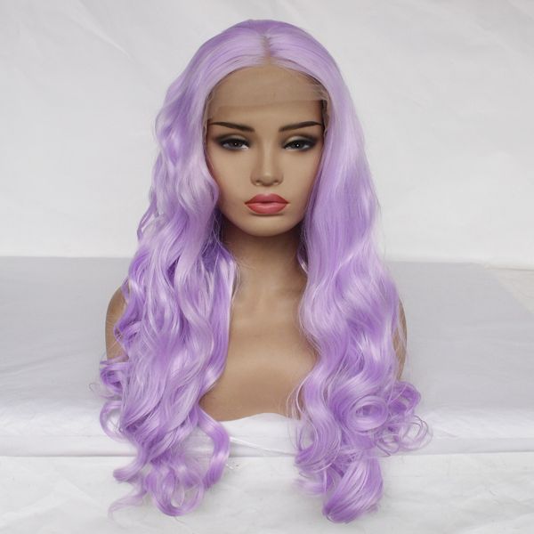 Front Lace Chemical Fibre Violet Wig Ma Am In Long Fringe Will