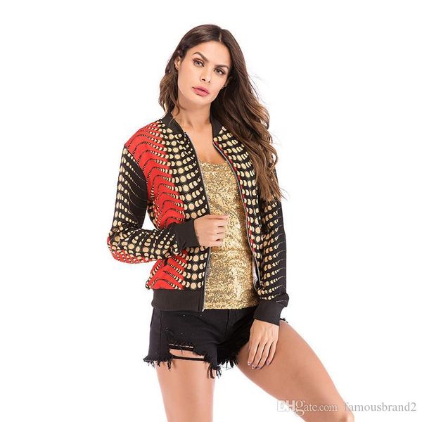 

женщины проектировщик осень пальто мода градиент с длинным рукавом zip up baseball jacket повседневный womens верхняя одежда одежда, Black;brown