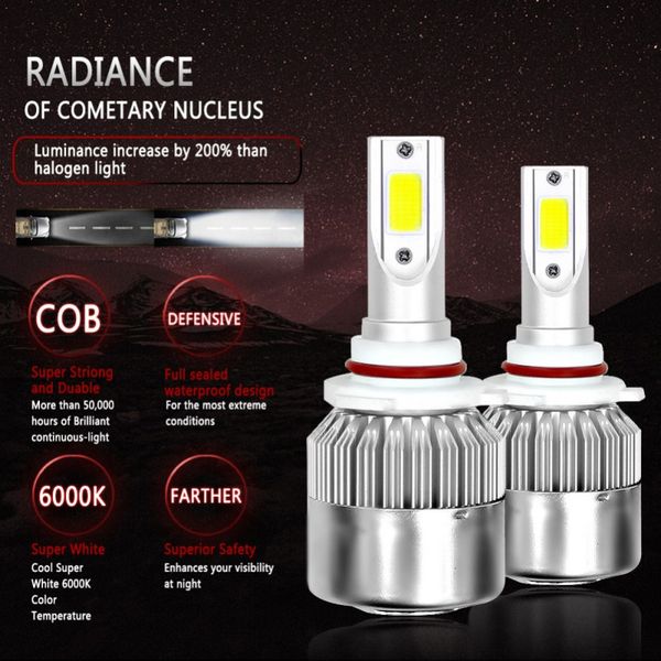

2 pieces 110 w / pair kits h1 h3 h4 h4 led headlighs h11 hb3 hb4 9007 12 v 11000lm white cooling 6500 k car front light 5.22