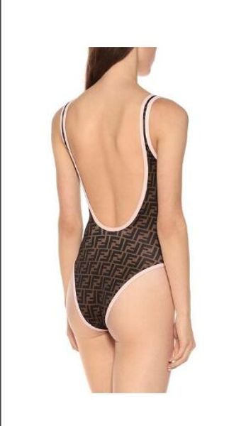 

summer designer one-piece swimsuit for women bikini set new fashion brand swimwear with ff letters backless bathing suits 5, White;black