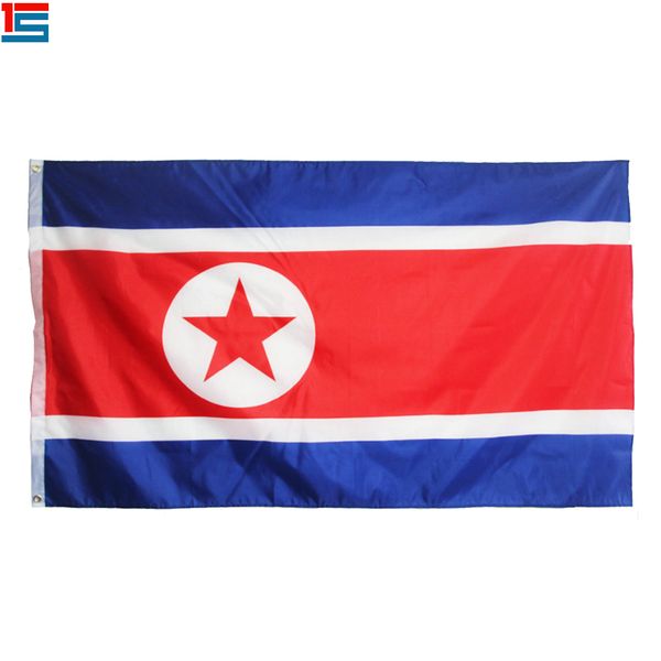 

digital printing north korea flag 90 x 150 cm polyester national country flag banner with two grommets