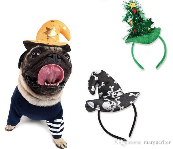 

halloween party pet cat hat pet caps christmas tree hat for animal pet costume halloween decoration cat clothes cap