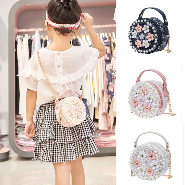 

fashion casual cute kid girl princess handbag sling shoulder bag pu round crossbody coin purses gift