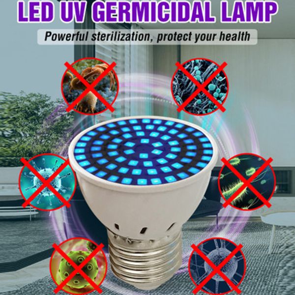 Lampadina germicida LED UVC AC 110 V / 220 V, lampada di disinfezione UV E27 E14 MR16 GU10 B22, lampada sterilizzatrice a LED, luce disinfettante germicida UV 123